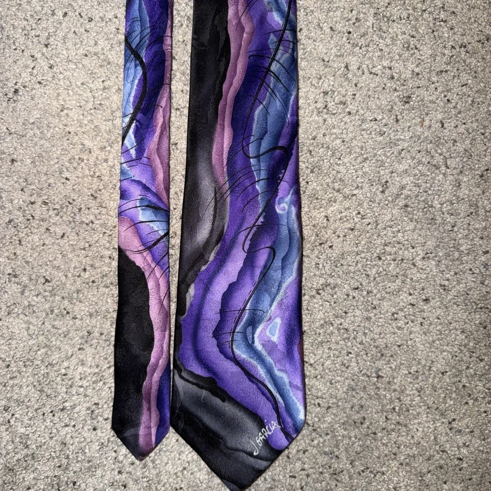 J Garcia 100% Silk Tie Liquid Torso Watercolor Collection Artist Proof 9 Blue